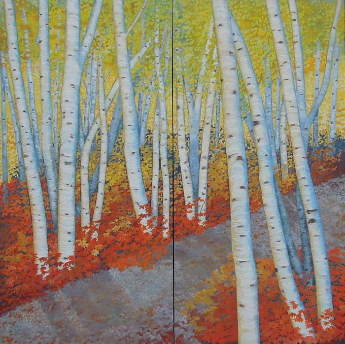 aspen glow oil and wax on canvas