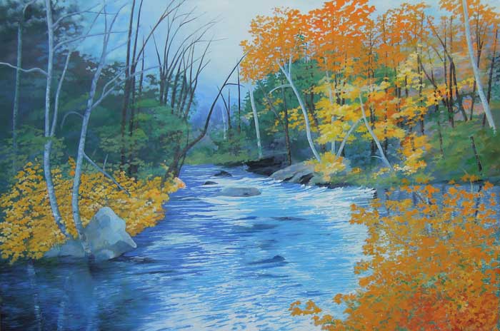 the turning oil and wax on canvas