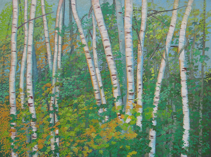 tangled forest oil and wax on canvas