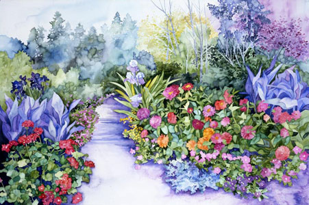 September Garden watercolor on paper