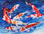 koi ponds watercolor