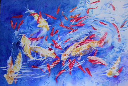 Koi watercolor on paper