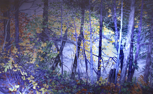 MacKenzie River Bank watercolor on paper