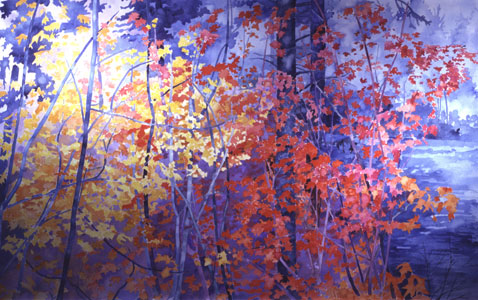 Oregon Autumn watercolor on paper